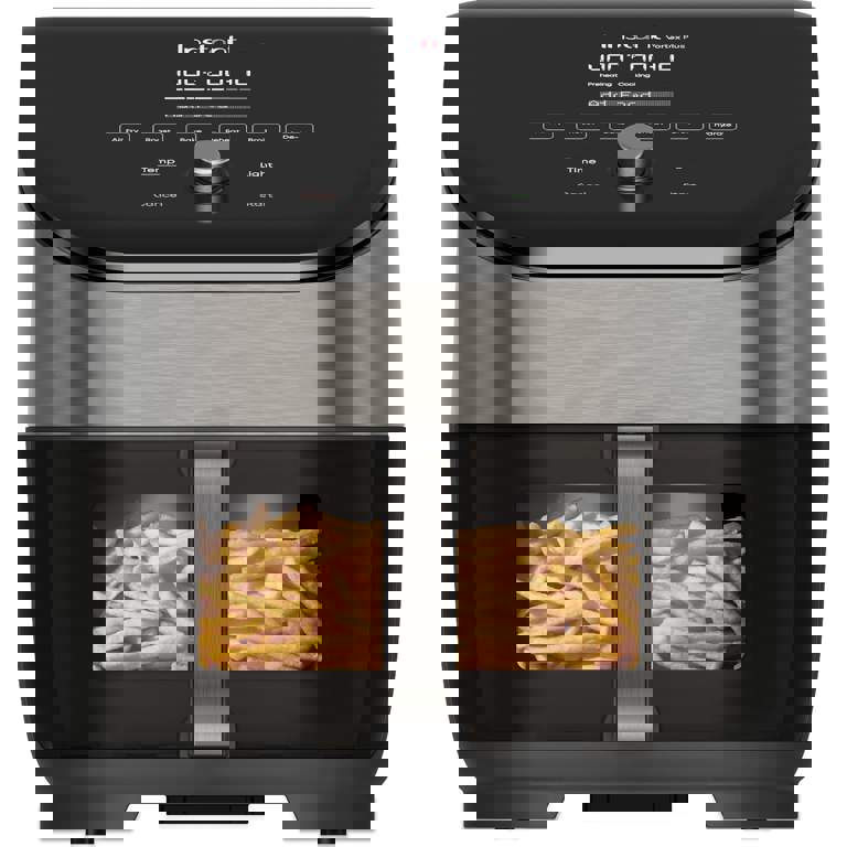Instant Vortex Plus 6-Quart Air Fryer Oven, From the Makers of Instant Pot with Odor Erase Technology, ClearCook Cooking Window, App with over 100 Recipes, Single Basket, Stainless Steel