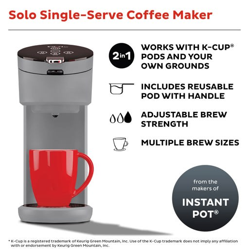 Instant Solo Single Serve Coffee Maker - Grey