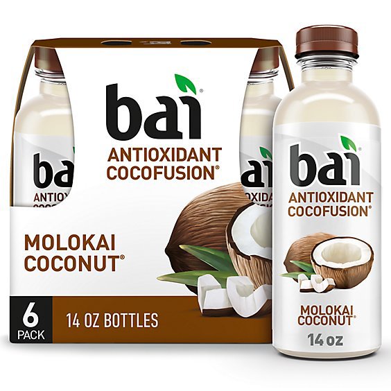 Bai Cocofusions Molokai Coconut Antioxidant Infused Beverage Bottles Pack - 6-14 Fl. Oz.