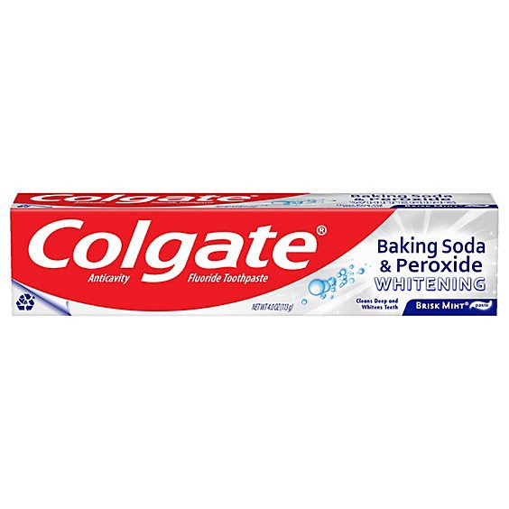 Colgate Baking Soda and Peroxide Whitening Toothpaste Brisk Mint - 4 Oz