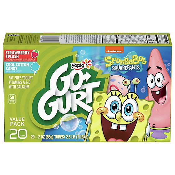 Go-Gurt Strawberry & Cotton Candy Low Fat Yogurt - 40 Oz