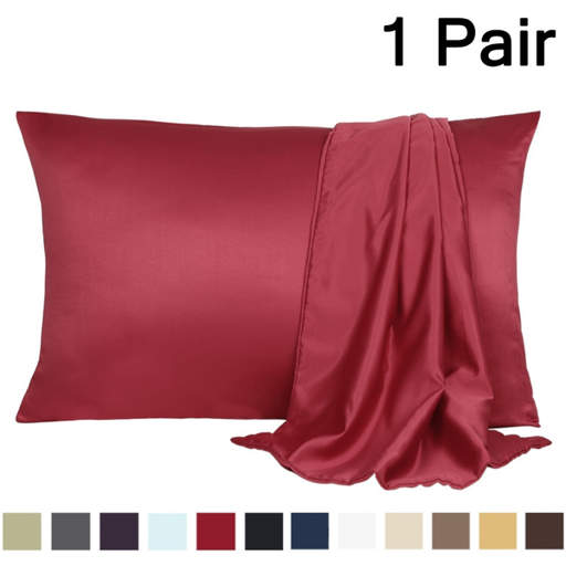 Silk Satin Body Pillowcase, Bed Long Pillow Shams Covers for Hair Skin Travel