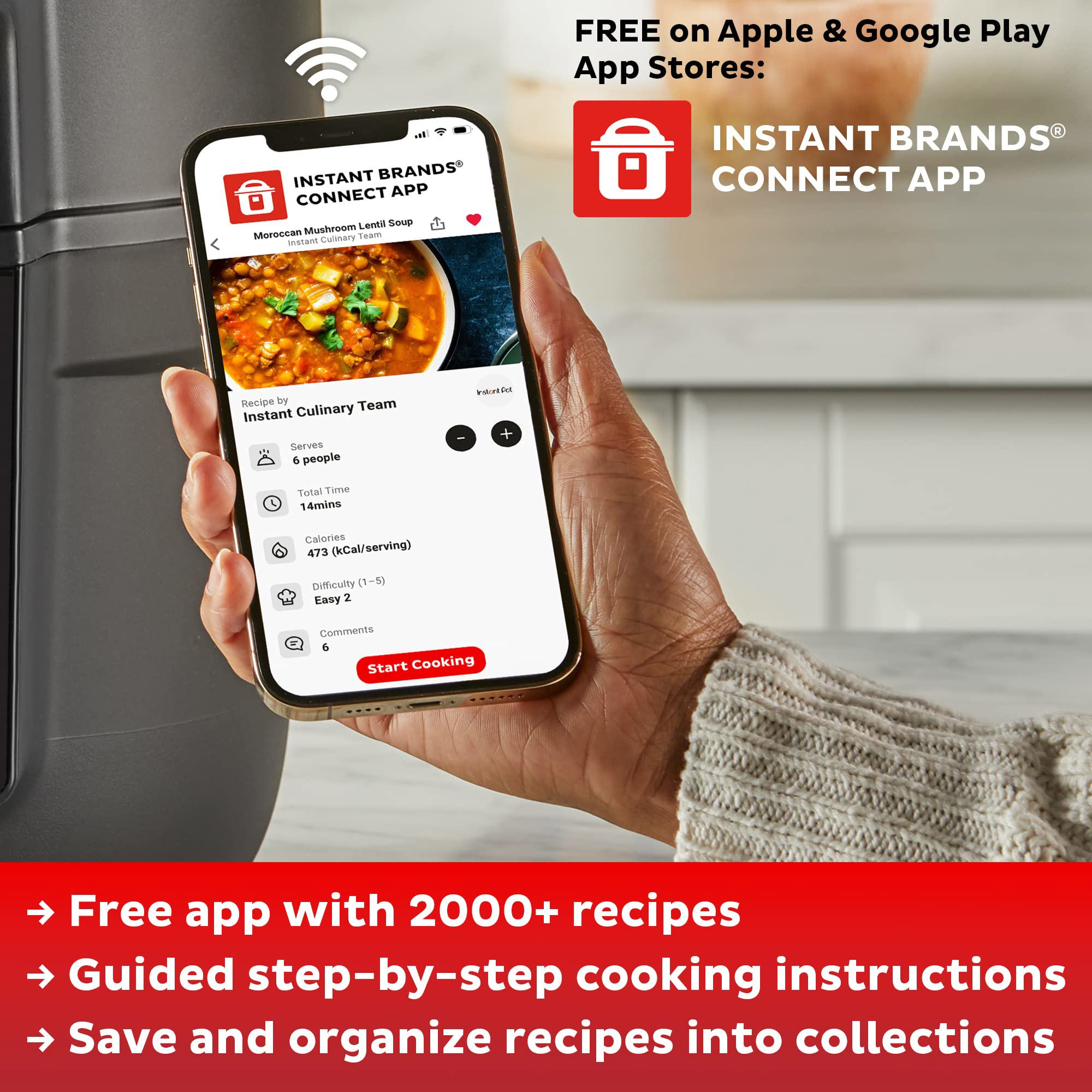 Is there a free app included with Instant Pot Duo 7 in 1 Electric