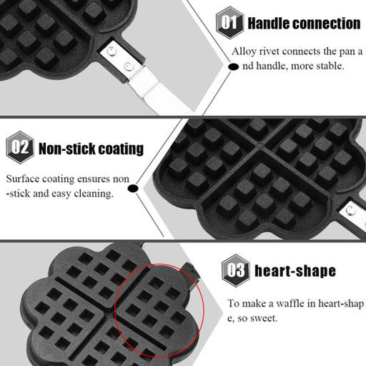 a picture of a waffle maker with the words " non-stick coating surface coating ensures non stick and easy cleaning "