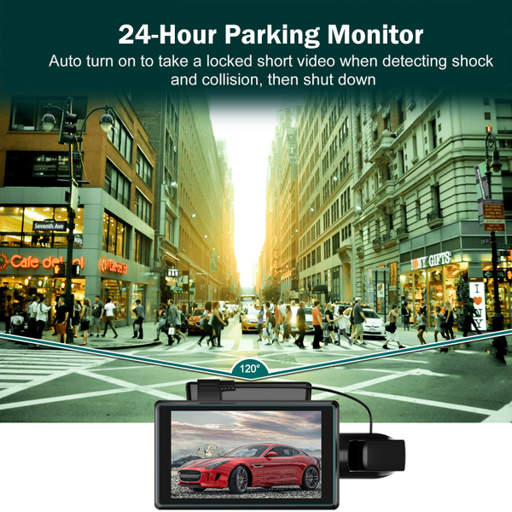 a 24 hour parking monitor with a red car on the screen