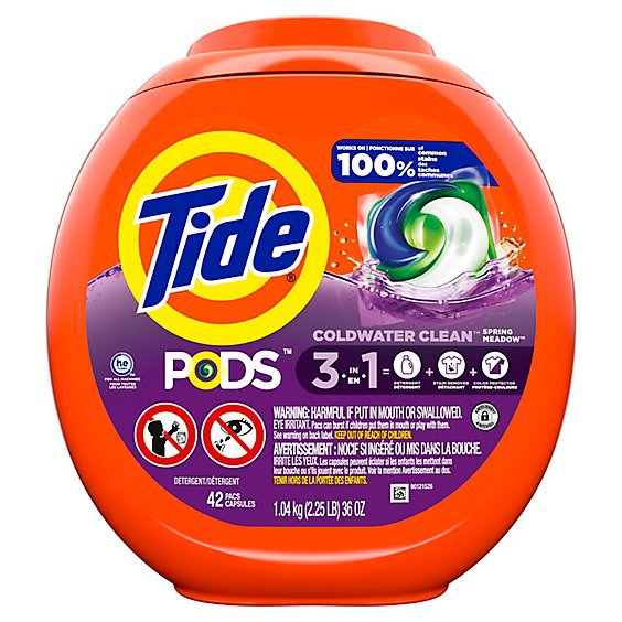 Tide PODS Spring Meadow Liquid Laundry Detergent Pacs - 42 Count