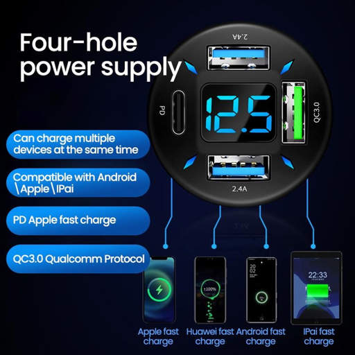 four-hole power supply can charge multiple devices at the same time