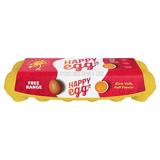 Happy Egg Co. Eggs Free Range Large - 12 Count