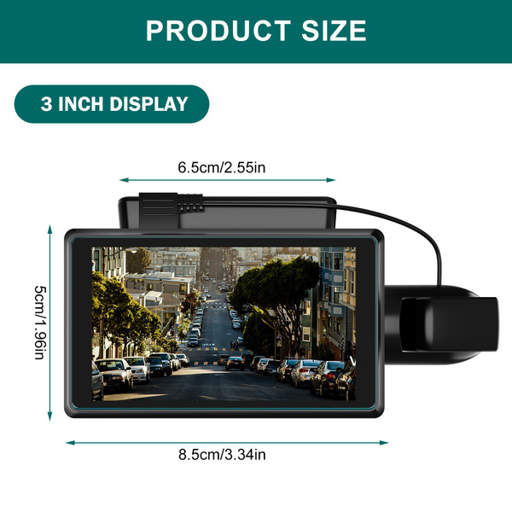 a picture of a 3 inch display shows the product size