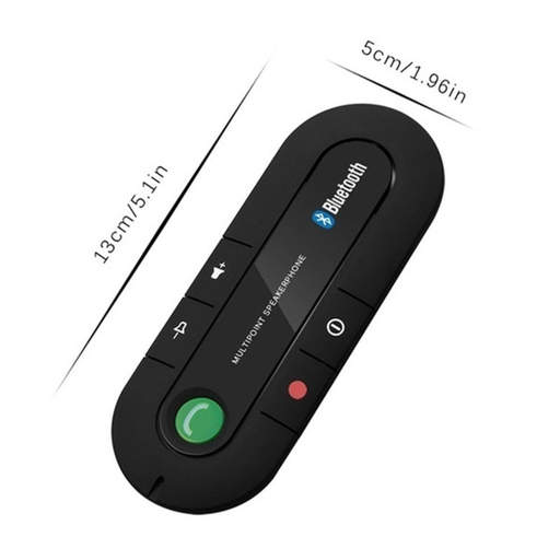 a black bluetooth device with measurements of 13cm / 5.1in and 5cm / 1.96in