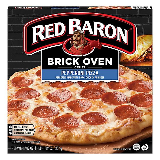 Red Baron Pizza Brick Oven Crust Pepperoni - 17.89 Oz