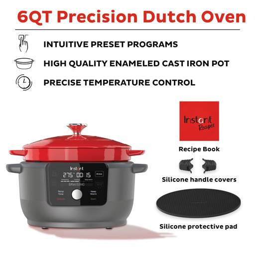 Instant Precision 6-quart Dutch Oven, Red Lid & Reviews