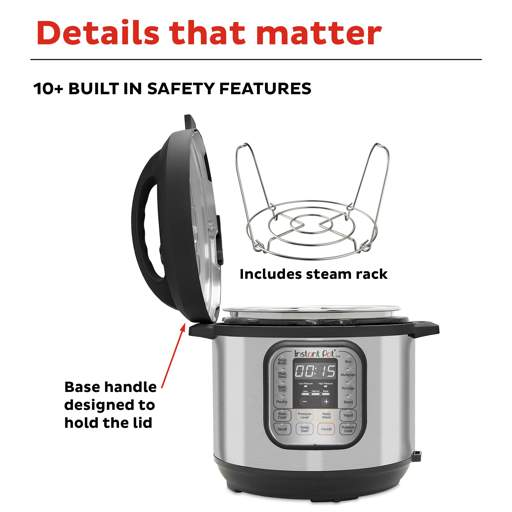 How do I unlock and open the lid of Instant Pot Duo Plus 9-in-1 Electric Pressure  Cooker?