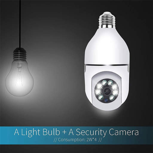 a light bulb with a security camera inside of it
