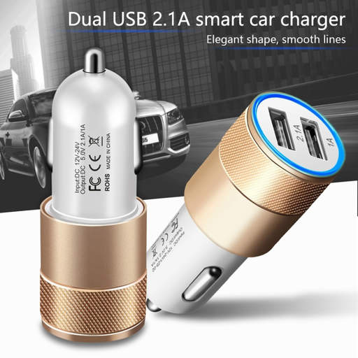 dual usb 2.1a smart car charger elegant shape smooth lines