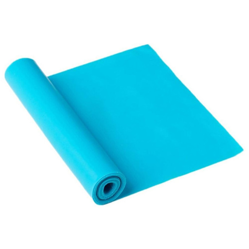 a roll of blue rubber band on a white background