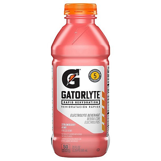 Gatorade Gatorlyte Electrolyte Beverage Strawberry Kiwi Naturally Flavored Bottle - 20 Oz