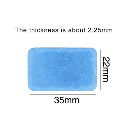 the thickness of a blue item is about 2.25mm