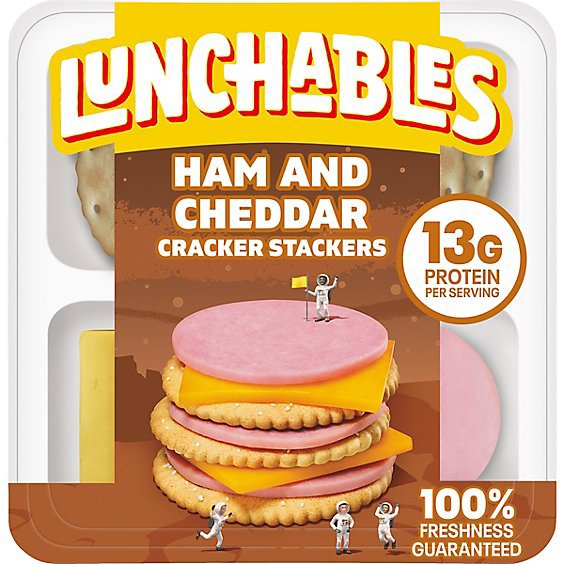 Lunchables Ham & Cheddar Cheese Snack Kit with Crackers Tray - 3.2 Oz