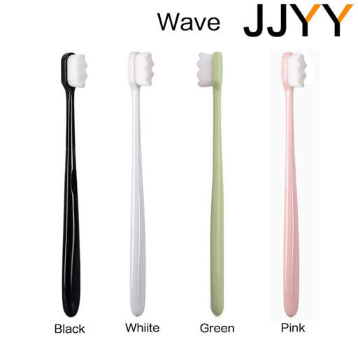 a wave toothbrush in black white green and pink