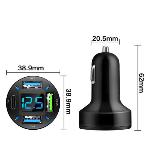 a car charger with a digital display that says 12.5