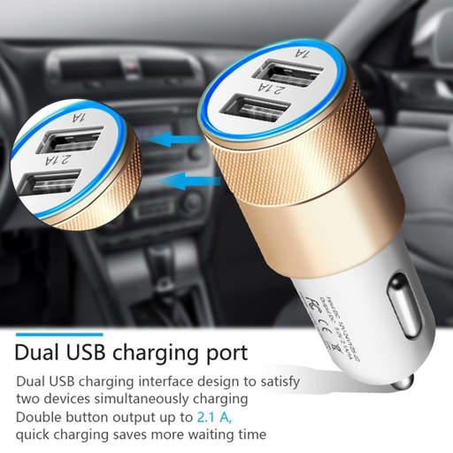 a dual usb charging port is shown in a car