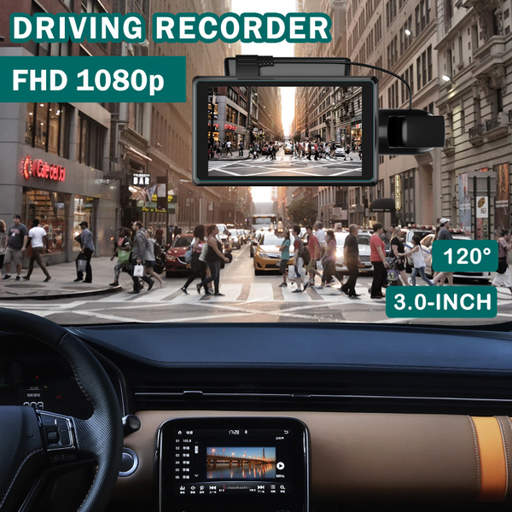 a driving recorder with fhd 1080p and 120 degrees