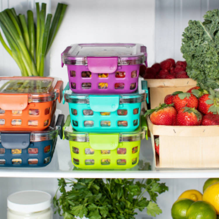 Jow Meal Planning a fridge filled with fruits and vegetables including strawberries