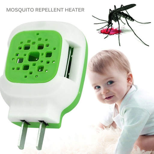 a baby crawling next to a mosquito repellent heater