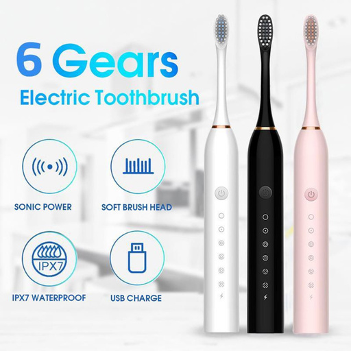 a toothbrush that has 6 gears on it