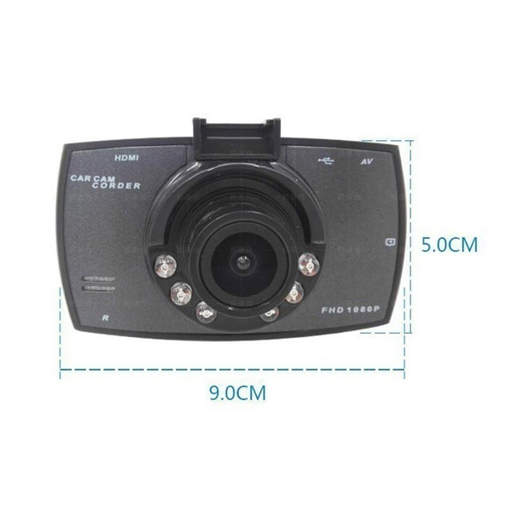 a picture of a car camcorder with measurements