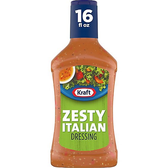 Kraft Zesty Italian Salad Dressing Bottle - 16 Fl. Oz.