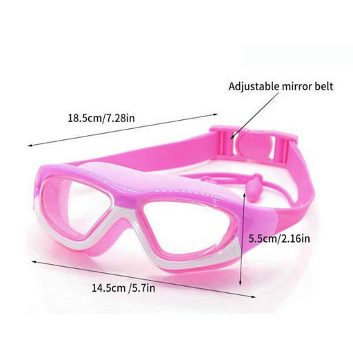 a pair of pink swimming goggles with an adjustable mirror belt