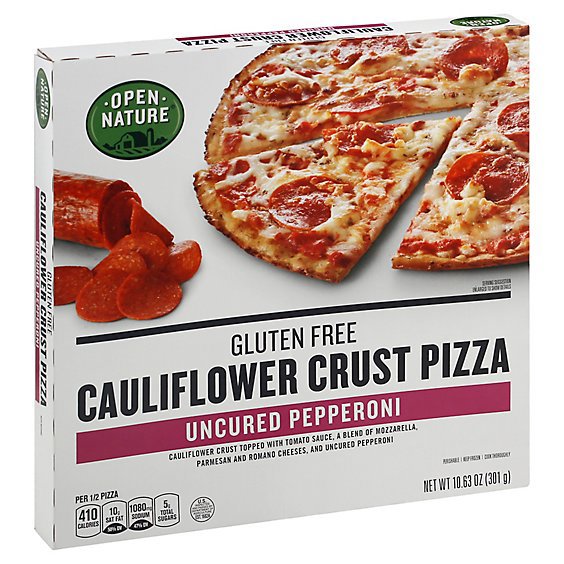 Open Nature Cauliflower Crust Uncured Pepperoni Gluten Free Frozen Pizza - 10.63 Oz