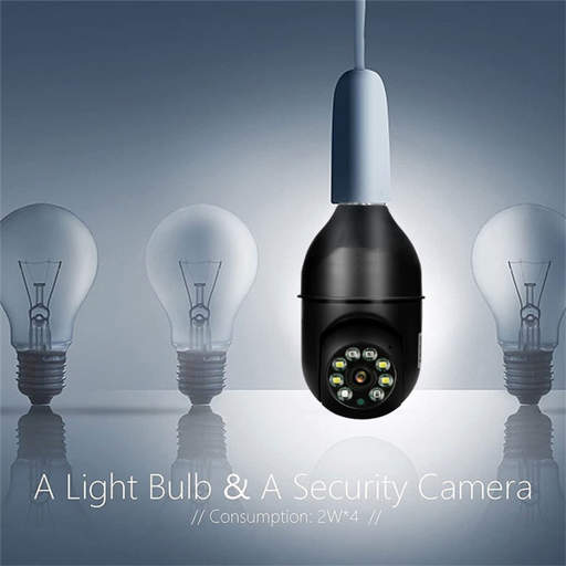 an ad for a light bulb and a security camera