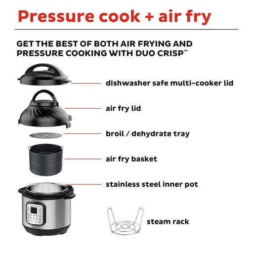 Instant Pot Duo Crisp 11-in-1 Air Fryer and Electric Pressure Cooker Combo 8 Quart