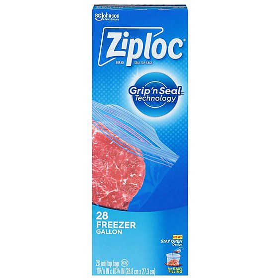 Ziploc Brand Freezer Bags Gallon With Grip N Seal Technology - 28 Count