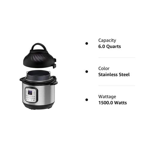 Instant Pot Duo Crisp 6-Quart 11-in-1 Air Fryer and Electric