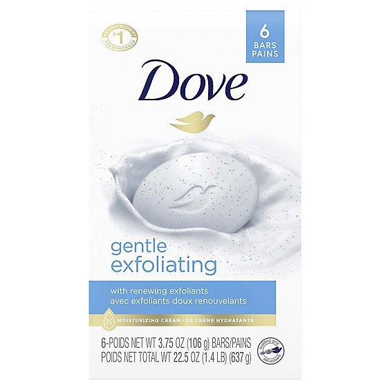 Dove Gentle Exfoliating With Mild Cleanser Beauty Bar - 6-3.75 Oz