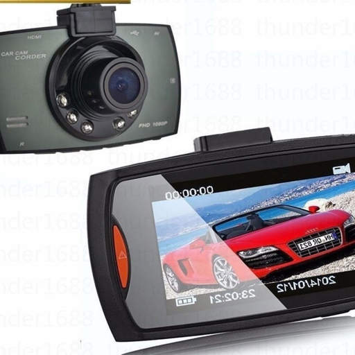 a car camcorder has a picture of an audi on the screen