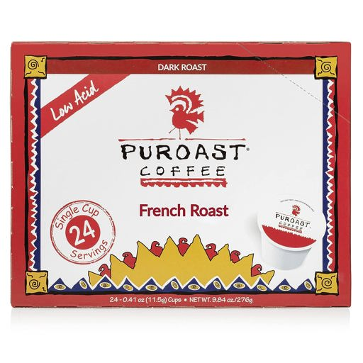 Puroast Low Acid Coffee French Roast Single-Serve Pods