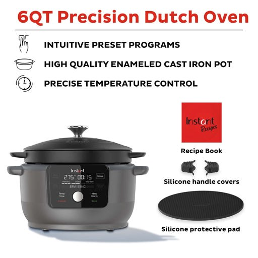 Instant Pot 6-Quart 1500W Electric Round Dutch Oven - Matte Black