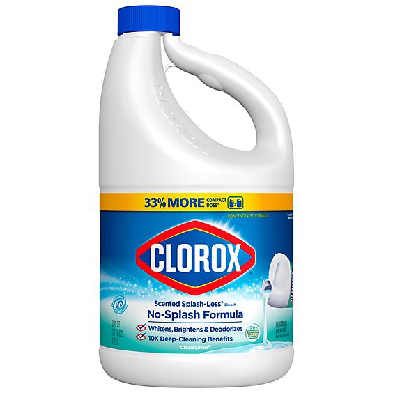 Clorox Concentrated Formula Clean Linen Splashless Bleach Bottle - 77 Oz
