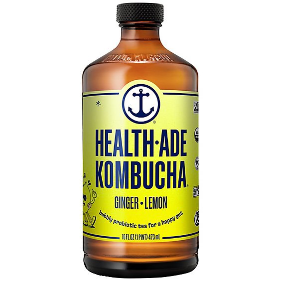 Health-Ade Kombucha Ginger-Lemon - 16 Fl. Oz.