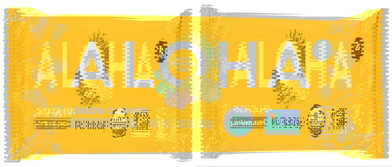ALOHA Organic Plant Based Protein Bars - Lemon Cashew - Single Bar - Vegan, Low Sugar, Gluten-Free, Paleo, Low Carb, Non-GMO, No Stevia & No Erythritol