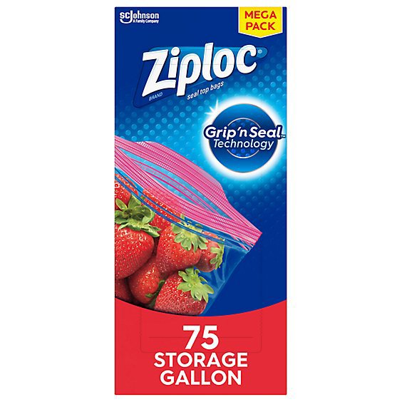 Ziploc Storage Bags Mega Pack Gallon - 75 Count
