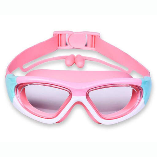 a pair of pink swimming goggles with a pink strap