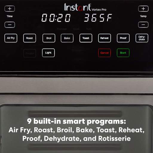 What cooking programs does the Instant Pot Vortex Plus 6-in-1, 4-quart Air  Fryer Oven have?