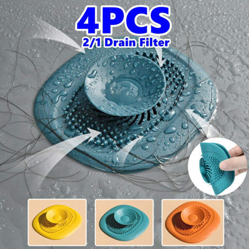 5 Pack Shower Drain Stopper - Silicone Bathtub Sink Stopper Hair Trap Hair  Catcher Bathtub Drain Strainers Protectors Cover For Floor Laundry Kitchen