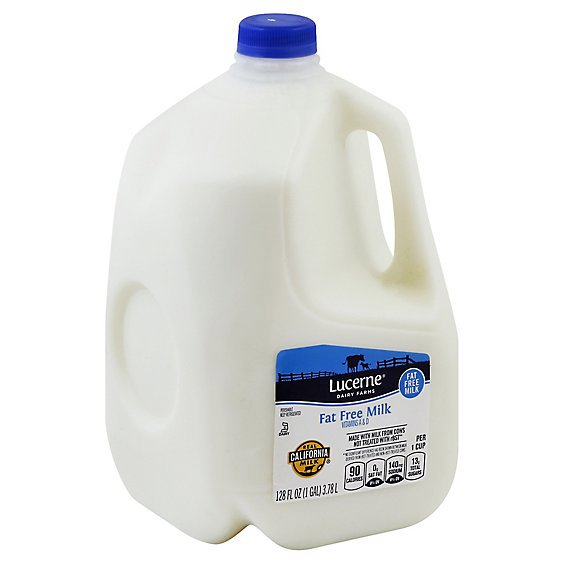 Lucerne Milk Fat Free 1 Gallon - 128 Fl. Oz.